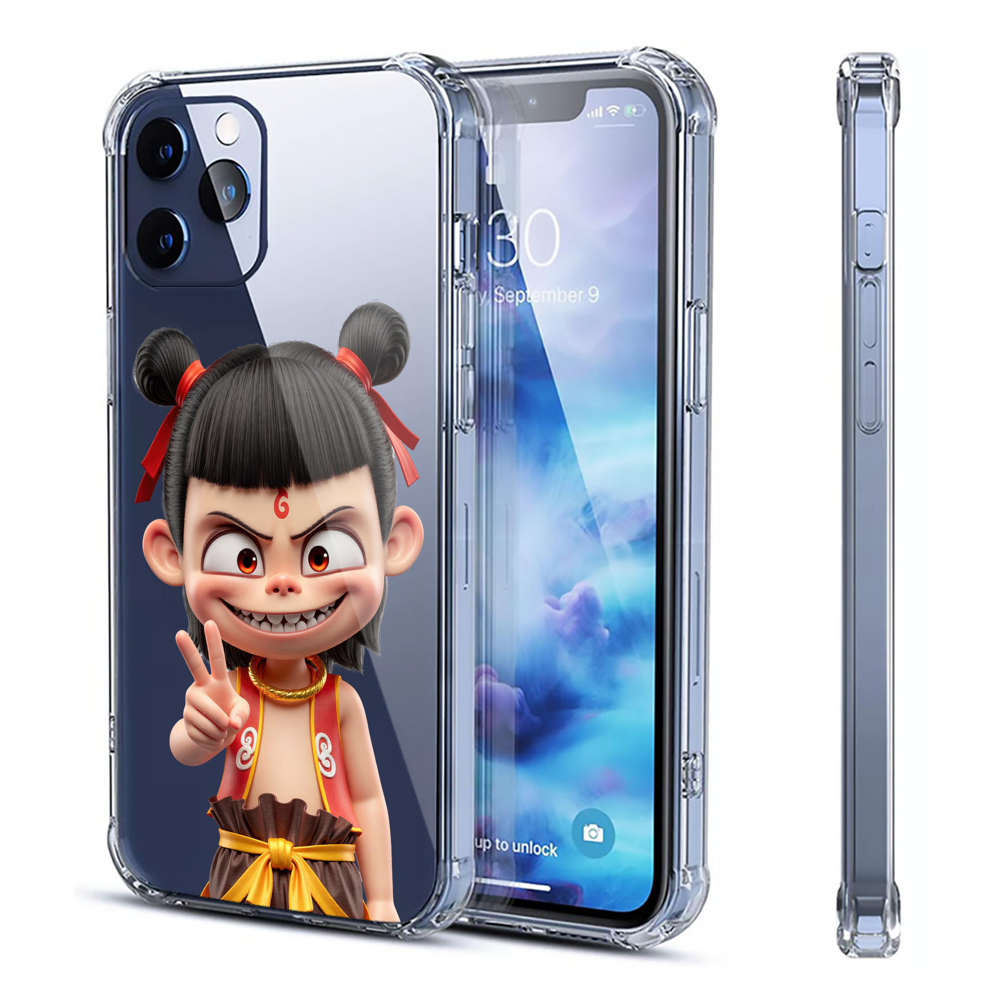 （画像用） Ne Zha 2 ナタ 魔童の大暴れ 【iPhone 12シリーズ対応】透明スマホケース（クリアソフトケース）